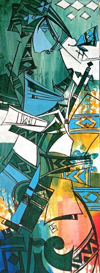 Ashkal, 12 x 36 Inch, Acrylic on Canvas, Figurative Painting, AC-ASH-334